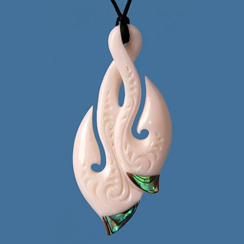 BC093 - Bone Double Hook Pendant
