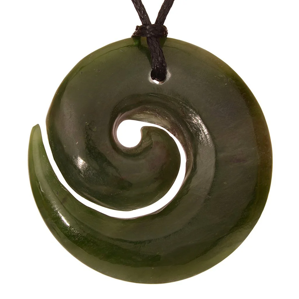 JP005- Jade open Koru pendant
