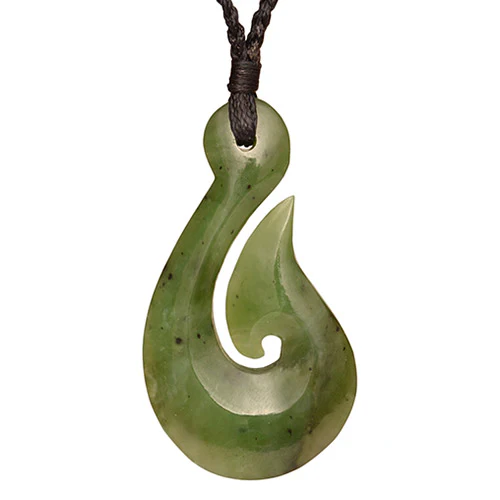 JP132-50- Simple Jade Hook Pendant
