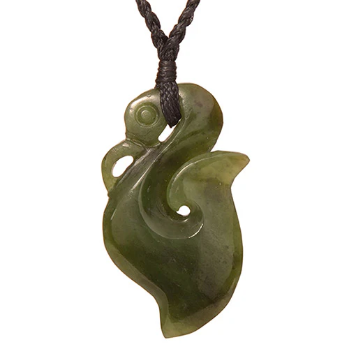 JP198- Jade Manaia Hook Pendant Necklace