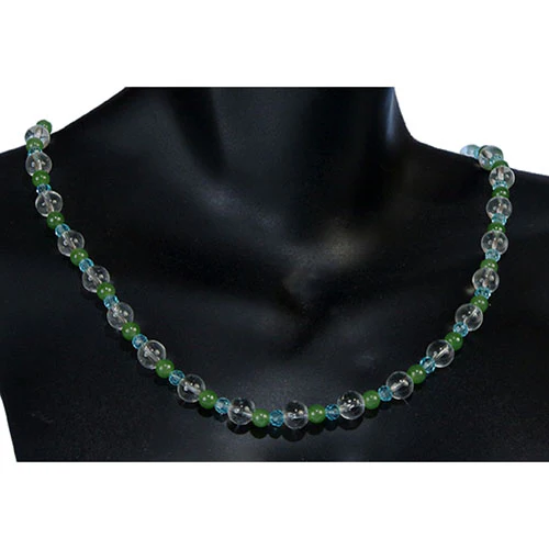 WNJ18 Jade and quartz necklace