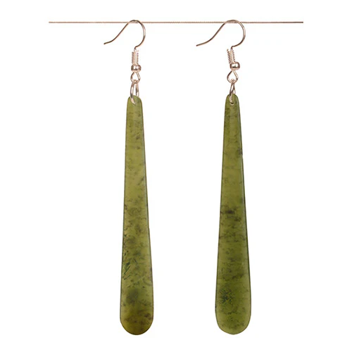 GE009- greenstone drop earrings