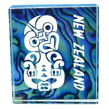 Glass Tiki paua paper weight