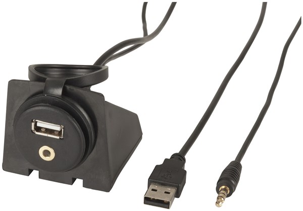 CABLE EXT AUX USB 2M W/MOUNT