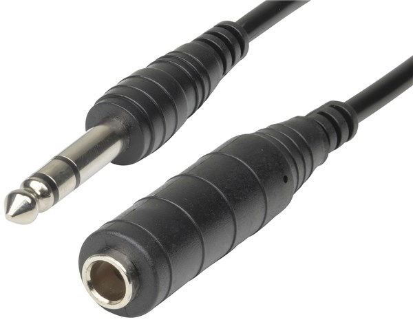 LEAD AUDIO 6.5MM STEREO PLG-SKT CURL 6M