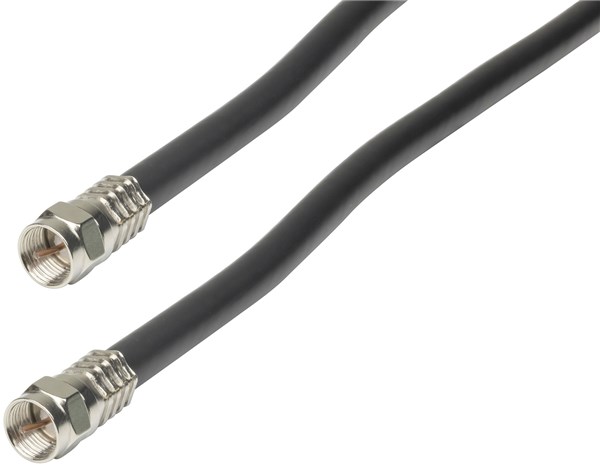 LEAD VID F59 PLG - PLG 1.5M RG6 QUAD BLK