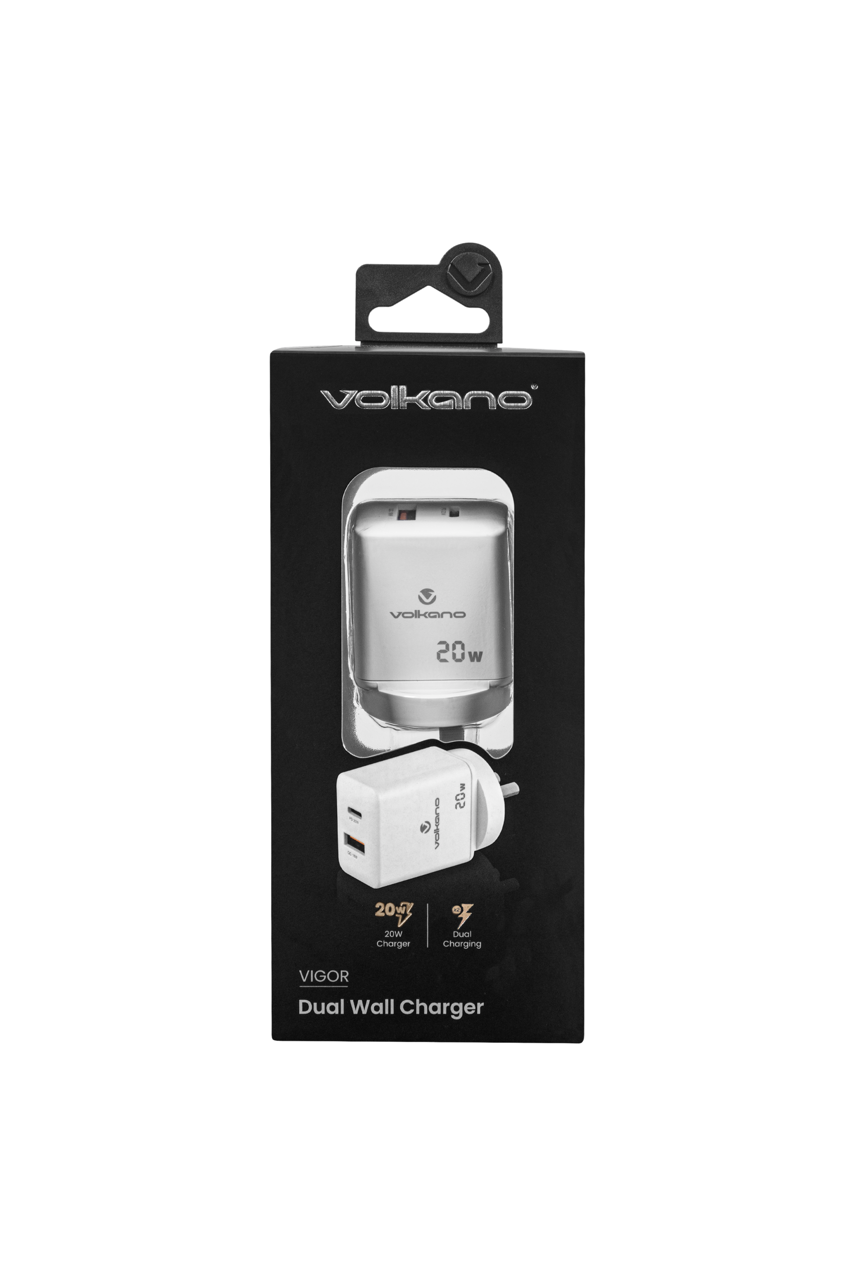Volkano Type C and USB-A  20W Quick Wall Charger