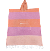 Turkish Towel Hoodie - Pink and Orange striped