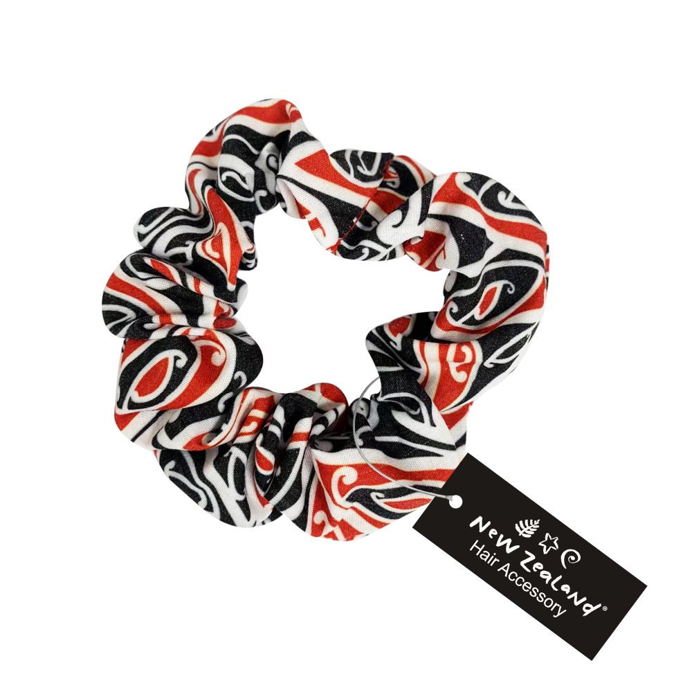 Hair Scrunchie Māori Design Red