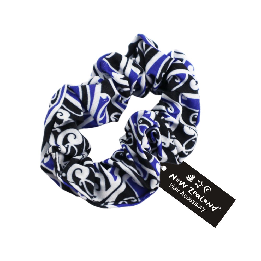 Hair Scrunchie Māori Design Blue