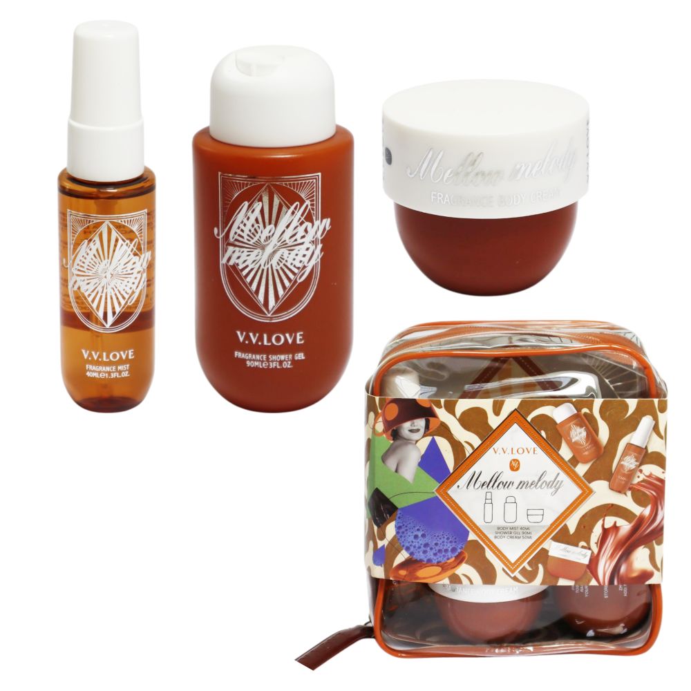 3pc Gift Mellow Melody Set Mist Cream Shower Gel