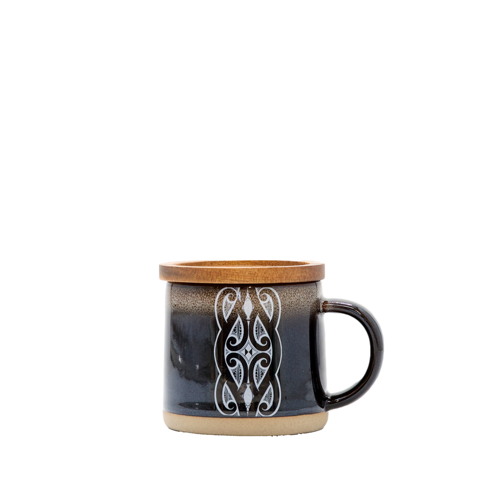 Glazed Ceramic Espresso Mug - Miriama Grace-Smith - Black