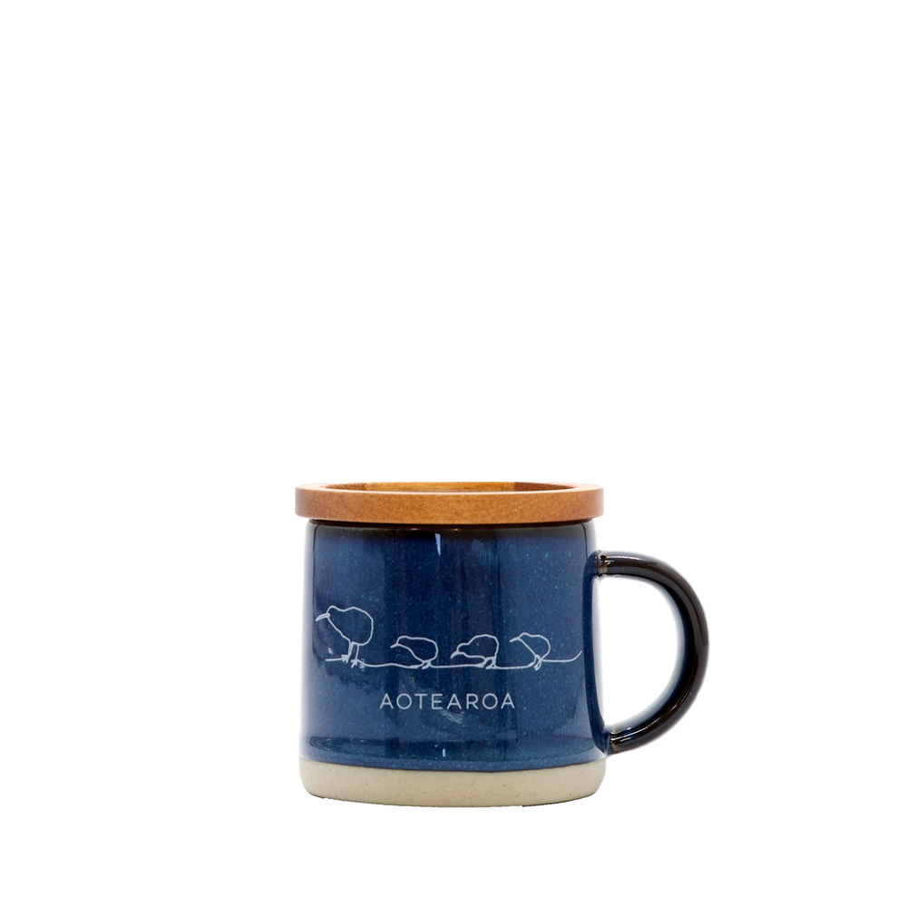 Glazed Ceramic Espresso Mug - Kiwi - Blue