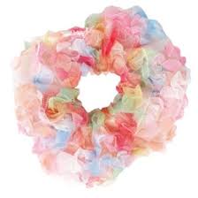 Pink Poppy Rainbow Tulle Large Hair Scrunchie