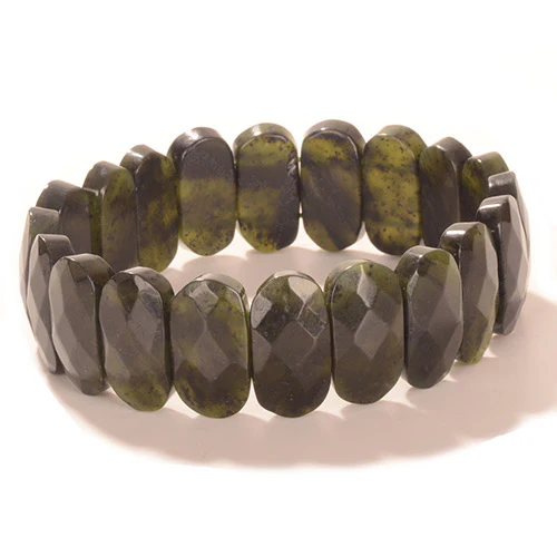 Faceted Jade Elasticated Bracelet- JEB004