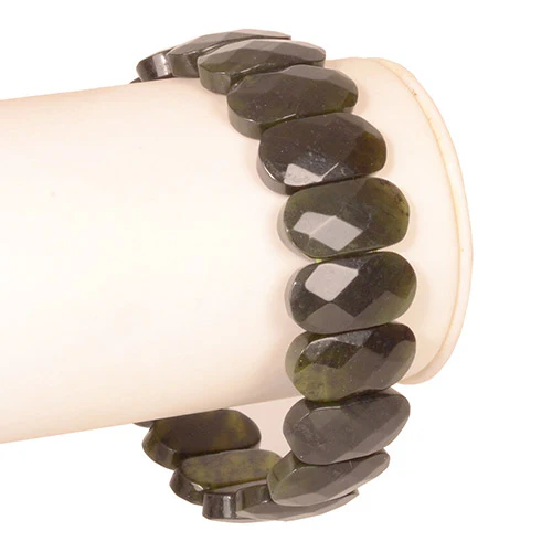 Faceted Jade Elasticated Bracelet- JEB004