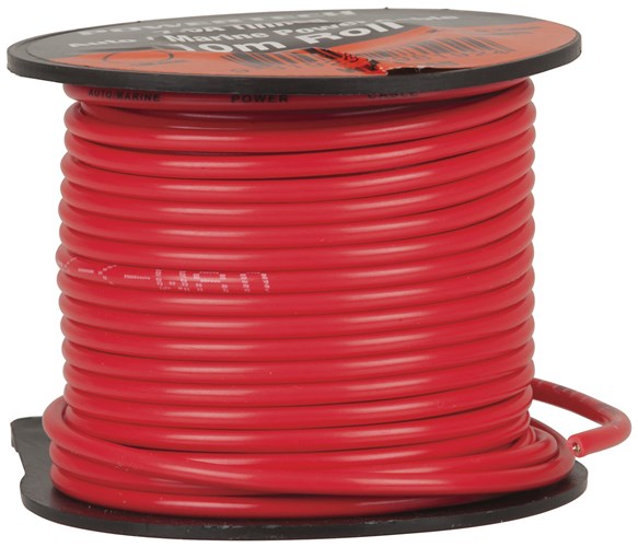 CABLE HU RND H/D 7.5A TINNED 10M RL RED