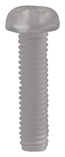 SCREW NYLON M3X12MM PHIL R/HD WHT PK10