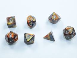 Mini Polyhedral 7 Die Set CHX20493 Lustrous Gold Silver