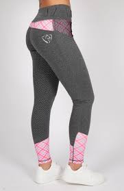 Bare Equestrian Performance Tights Youth Grey Roseberry 8-10