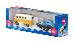SIKU 2567 1:50 VW T1 with Trailer and Beetle