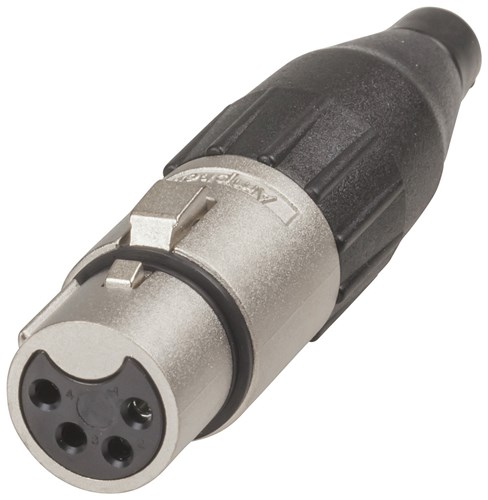 SKT LINE XLR/4P SLV/BLK AMPHENOL