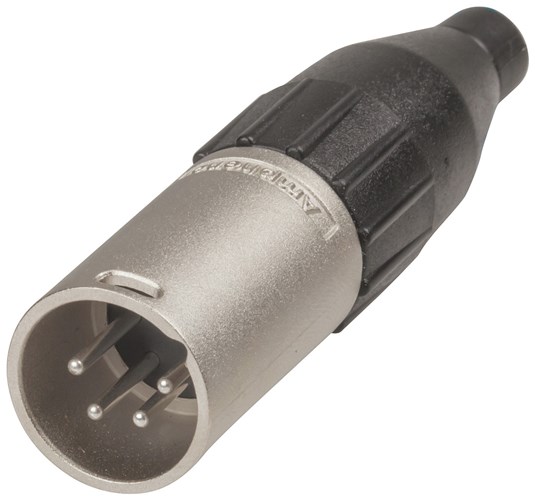 PLG LINE XLR/4P SLV/BLK AMPHENOL