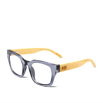 #3955d - Readers - Austin - Grey w/ Wooden Arms (+2.5)