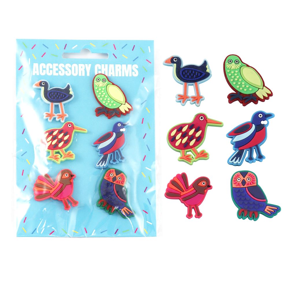 Soft Charms NZ Colourful Birds 6pc