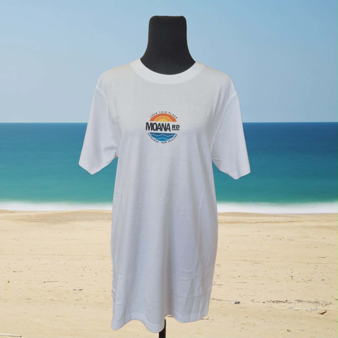 White T- shirt- Moana Logo size  Med/NZ 12-14