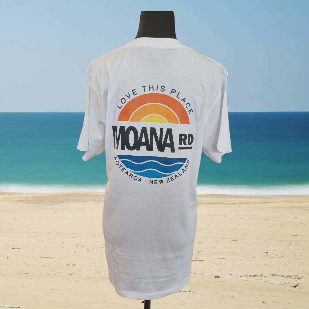 White T- shirt- Moana Logo size  Med/NZ 12-14