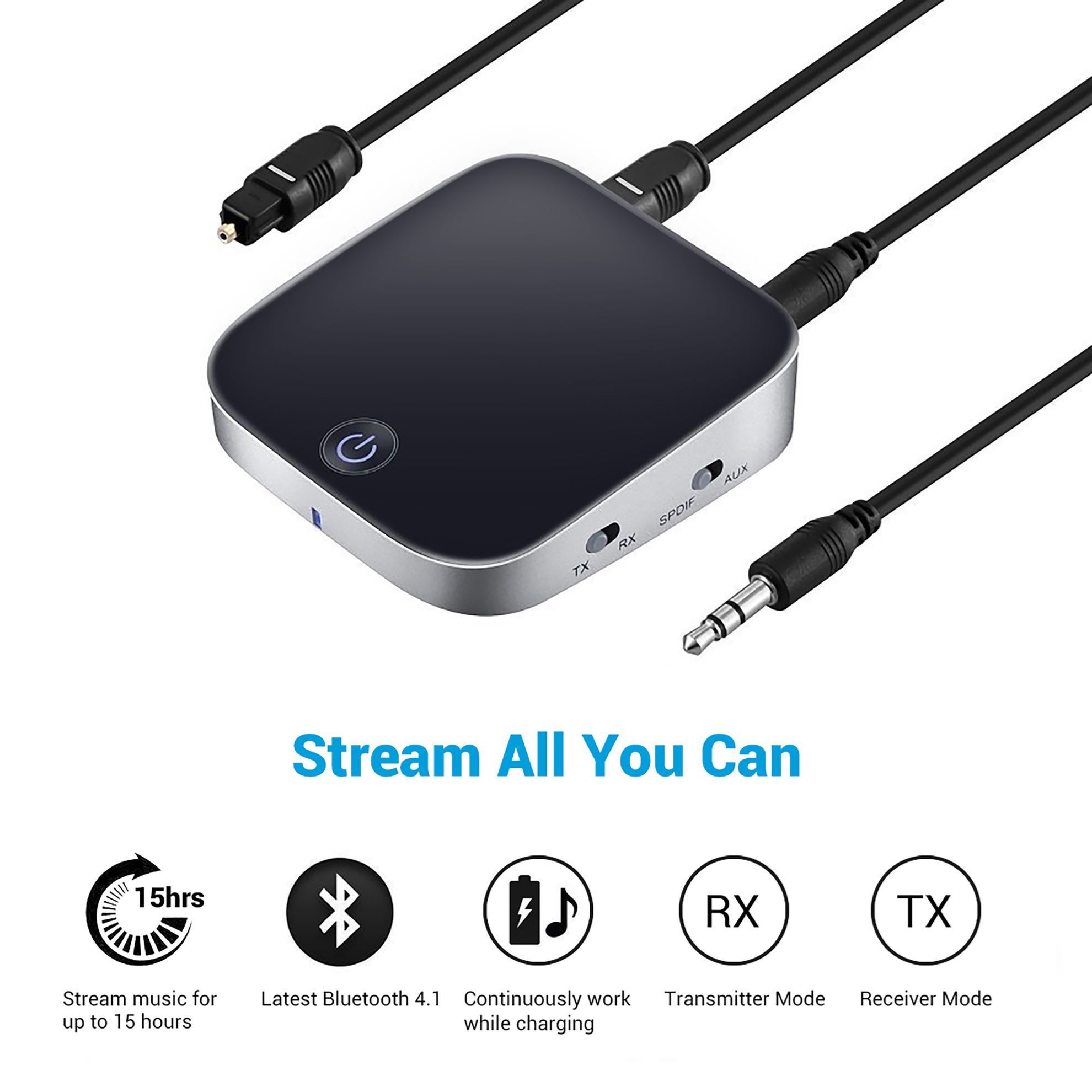 Bluetooth 5.0 Transmitter Receiver for Digital Optical Toslink and Bluetooth