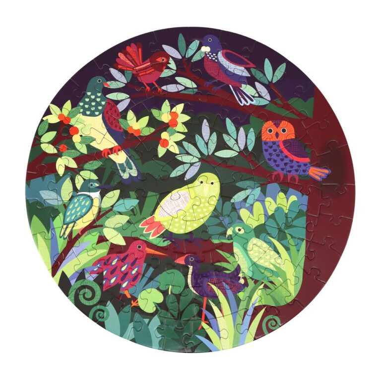 Puzzle Round NZ Birds & Flora 40cm
