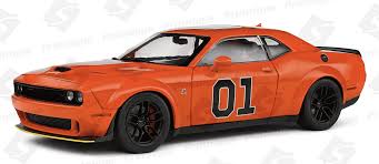 Solido 1:18 Dodge Challenger R/T Scat Pack Widebody 2023 Orange Hazzard Tribute