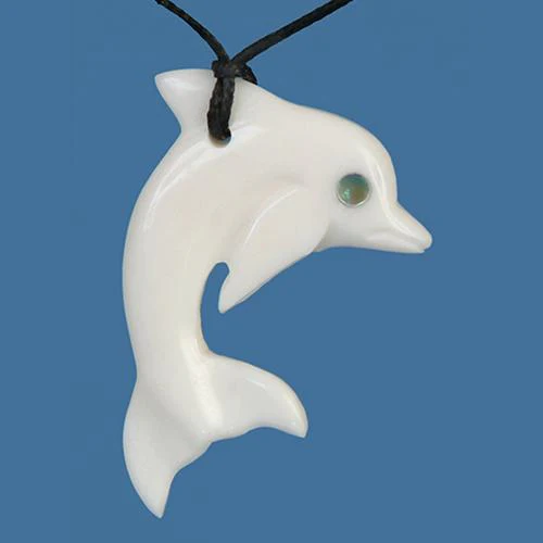 BC014 Bone Dolphin Pendant