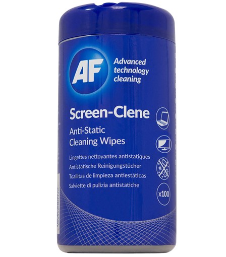 AF Screen-Clene Anti-Static Cleaning Wipes Tub - 100