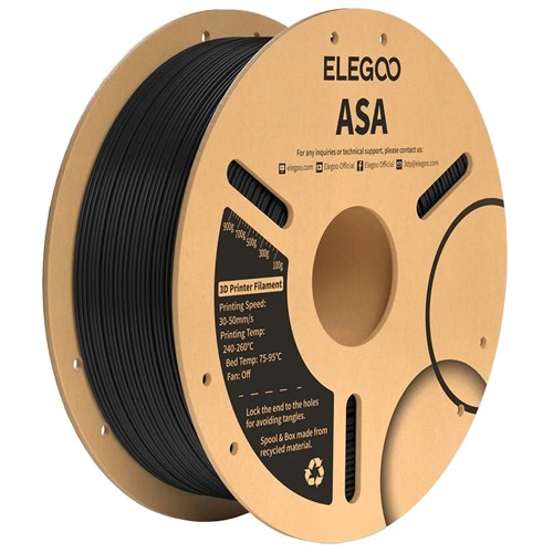 FILAMENT ASA BLK 1.75MM 1KG RL