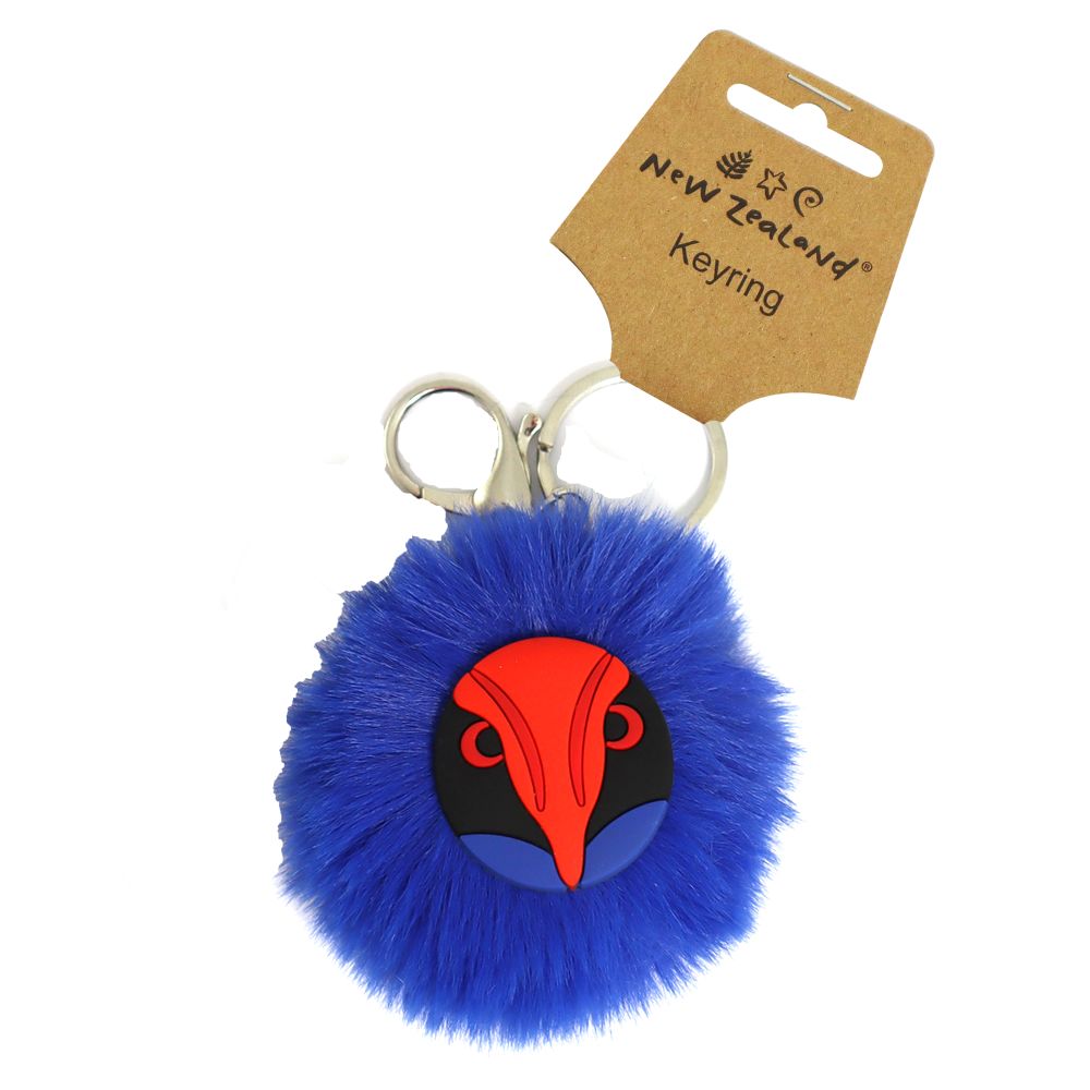 Keyring Pom Pom NZ Pukeko 6.7cm