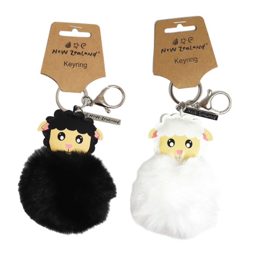 Keyring Pom Pom NZ Sheep