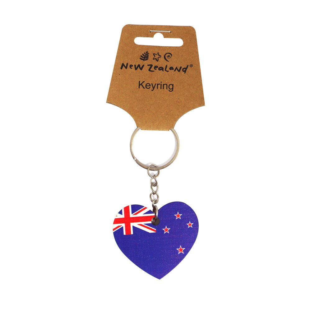 Keyring NZ Flag Heart 6.5cm
