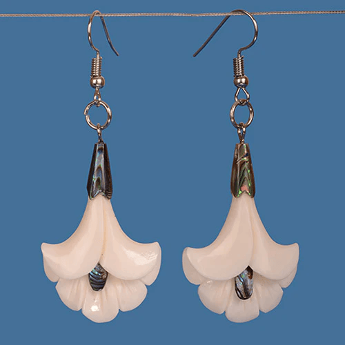 FBE028 Bone Flower Earrings