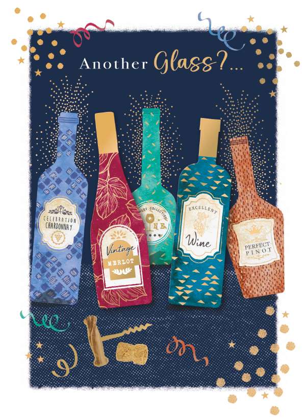 Birthday Card- Another Glass - 3D