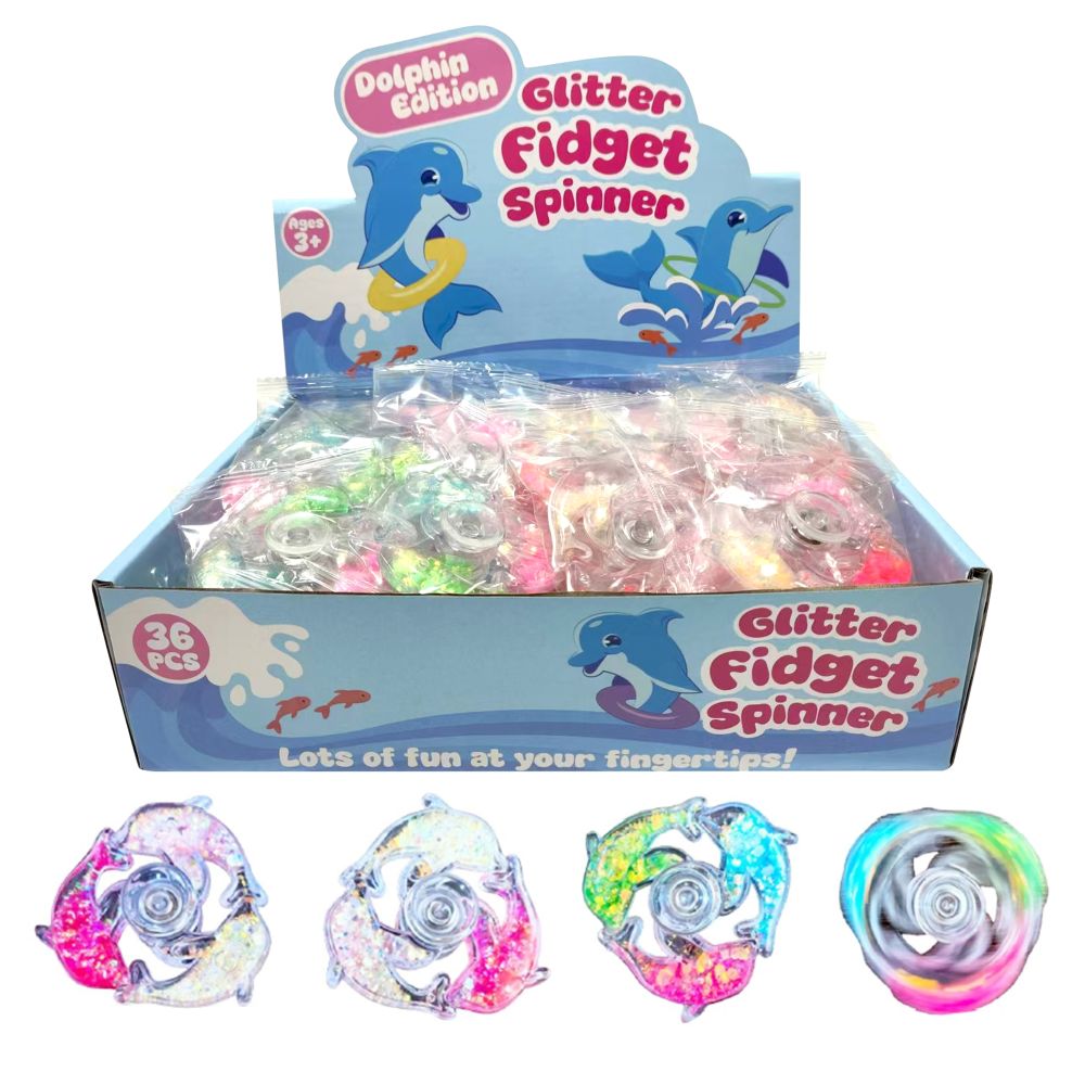 Fidget Spinner Glittery Dolphins 65mm