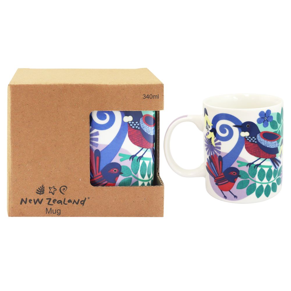 Coffee Mug NZ Floral Tui 340ml