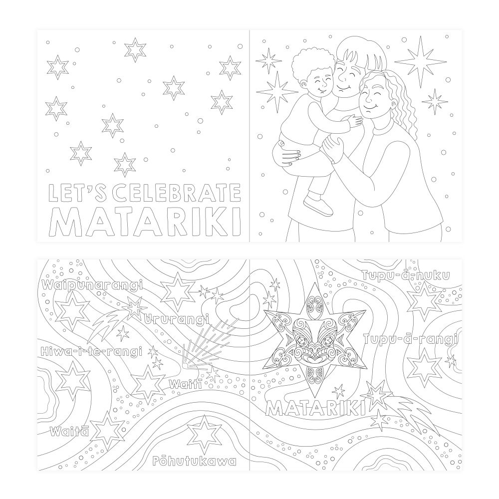 Matariki Colouring Book 32pgs 18x18cm
