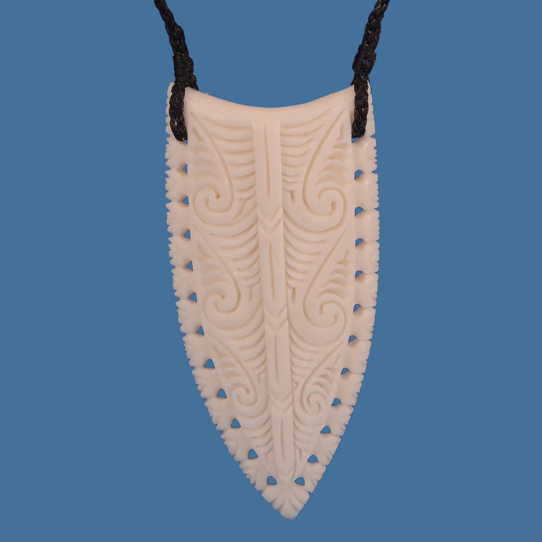 BP008 - Bone Spearhead Carving Necklace