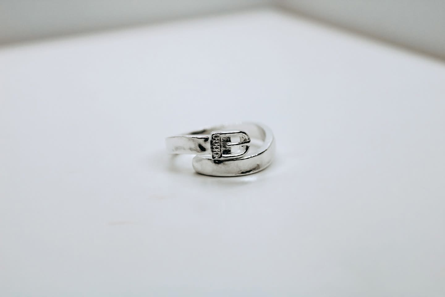 Western Edge Belt Buckle Ring in Solid 925 Sterling Silver (Adjustable)