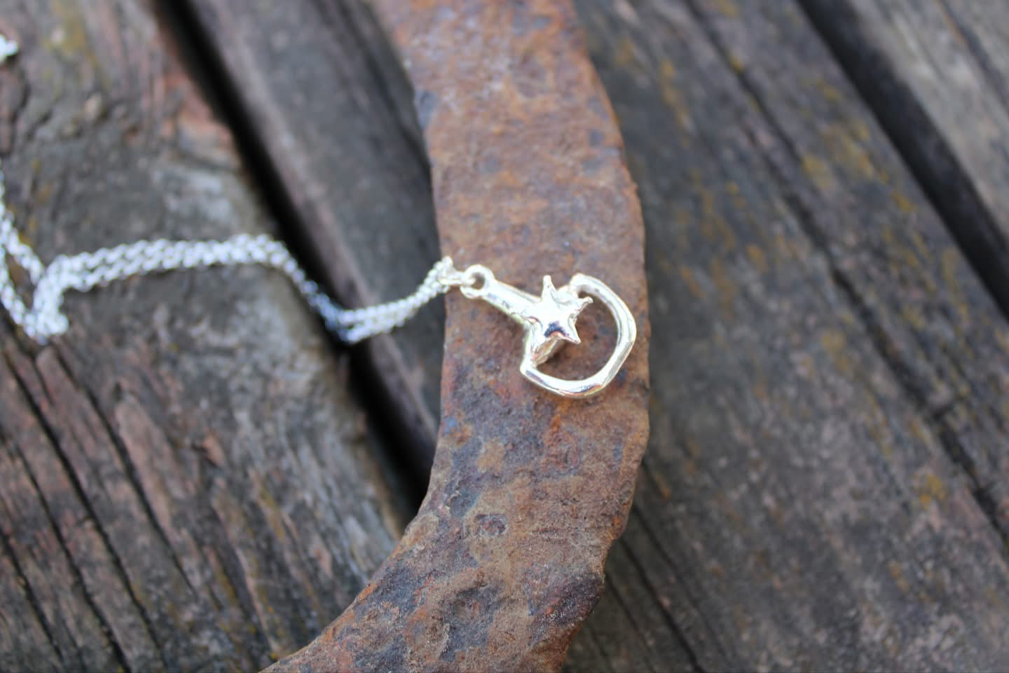 Western Edge Lonestar Bit Necklace in 925 Sterling Silver
