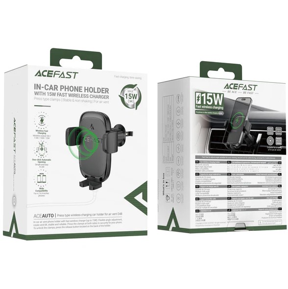 ACEFAST Press Type Wireless Charging Car Holder for Air Vent