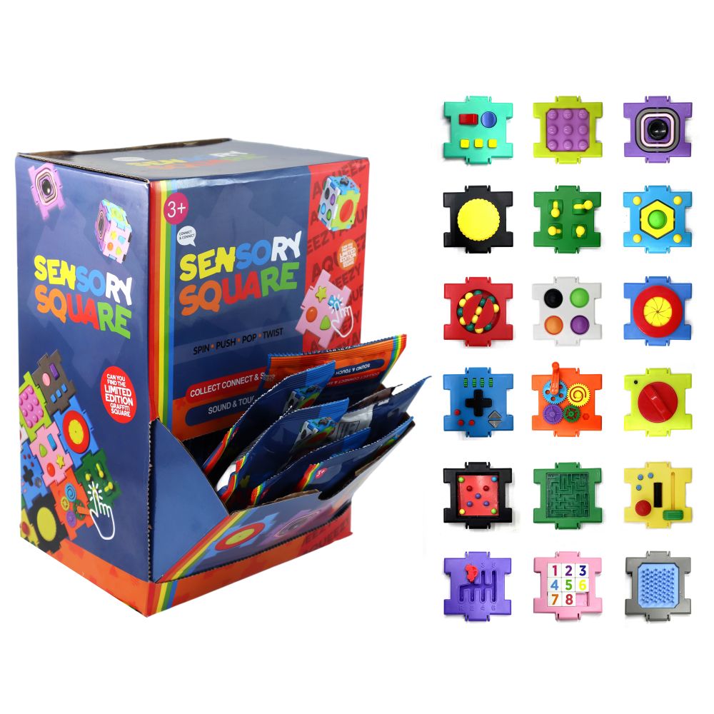 Sensory Square Blind Bag 7cm 18asst Fidget Puzzle